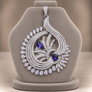 Blue Stone Fan Pendant