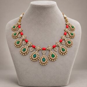 White Stone Paisley Necklace
