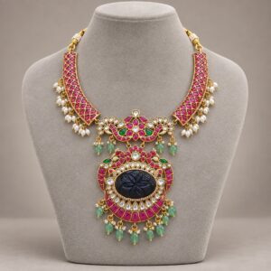 Carved Blue Centre Collar