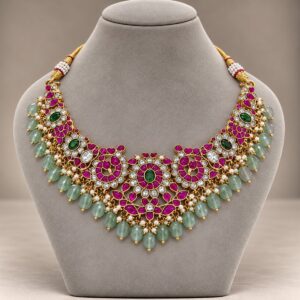 Rose and Mint Statement Collar